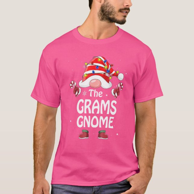 Camiseta Grams Gnomo Tree Light Buffalo Xadrez Natal (Frente)