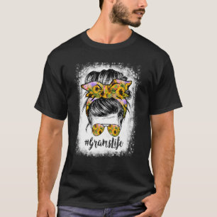 Camiseta Grams Life Bleached Grams Life Sunflower Messaging