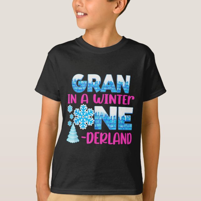 Camiseta Gran In A Winter Onederland Bday Girl Sweet Snowfl (Frente)