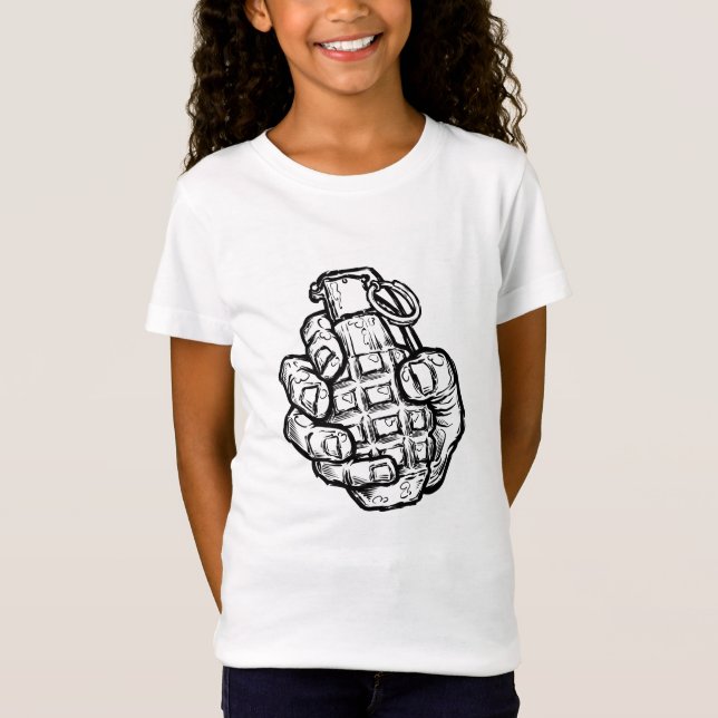 Camiseta Granada de Mão em Estilo de Quadrinhos (Frente)