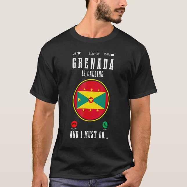 Camiseta Granada Está Chamando E Eu Devo Ir  Bandeira de Gr (Frente)