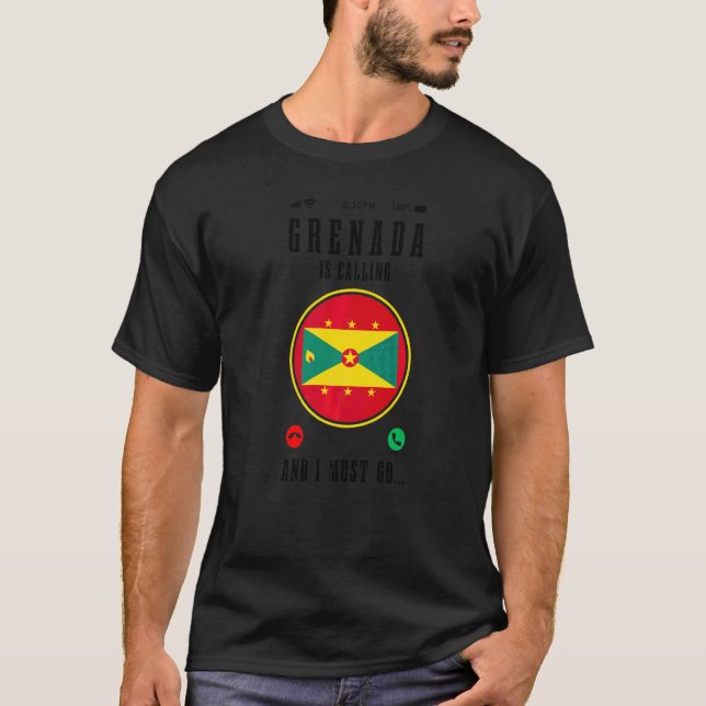 Camiseta Granada Está Chamando E Eu Devo Ir  Bandeira de Gr (Frente)