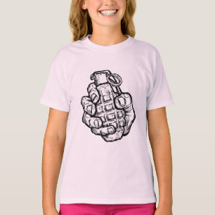 Camiseta Granada Mão no Estilo História em quadrinhos