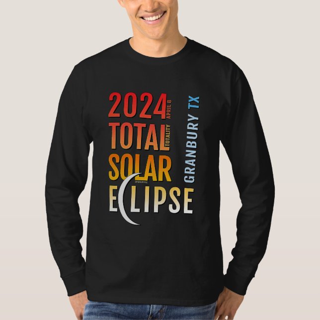 Camiseta Granbury Texas TX Total Solar Eclipse 2024 5 (Frente)