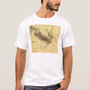 Camiseta Grand Canyon do mapa de Colorado RiverPanoramic