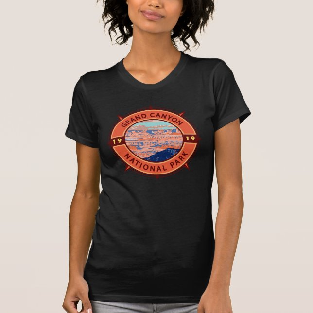 Camiseta Grand Canyon National Park Retro Compass Emblem (Frente)