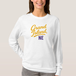 Camiseta Grand Island Script Design Midwes Retro