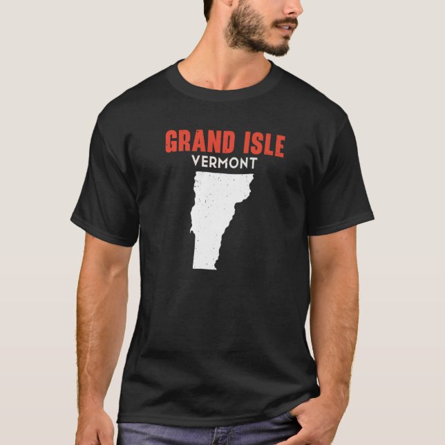 Camiseta Grand Isle Vermont EUA State America Viagem Vermon (Frente)