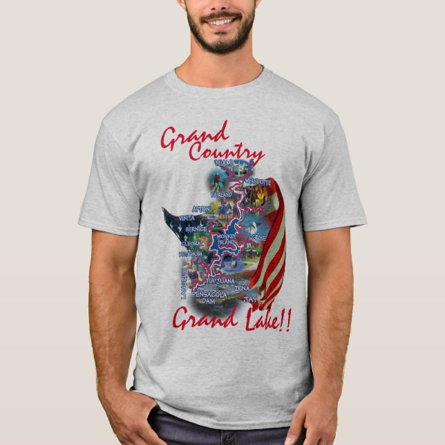Camiseta Grand Lake OK Map (Frente)
