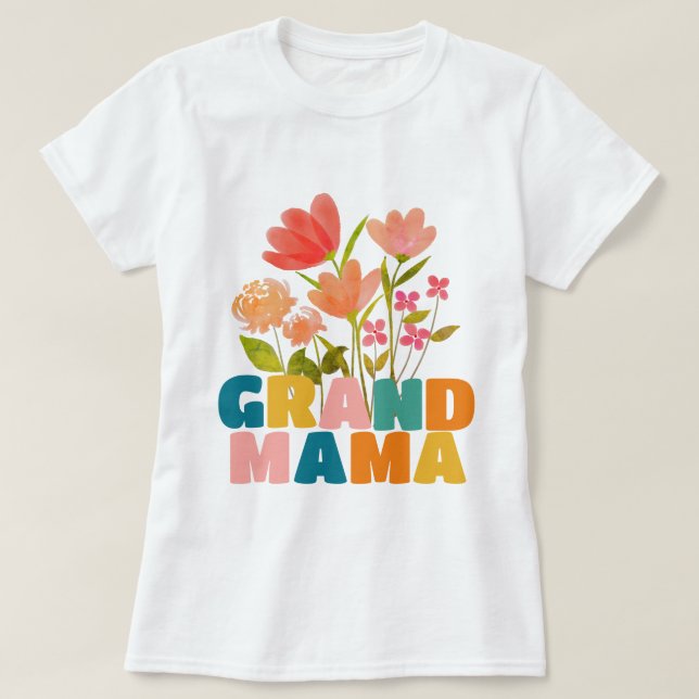 Camiseta Grand Mama Flower T-Shirt (Frente do Design)
