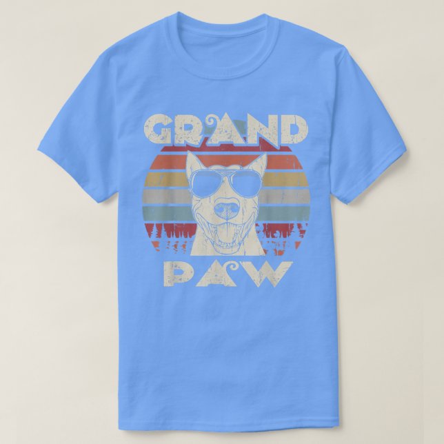 Camiseta Grand Paw Bull Terrier dog amantes do retro de col (Frente do Design)