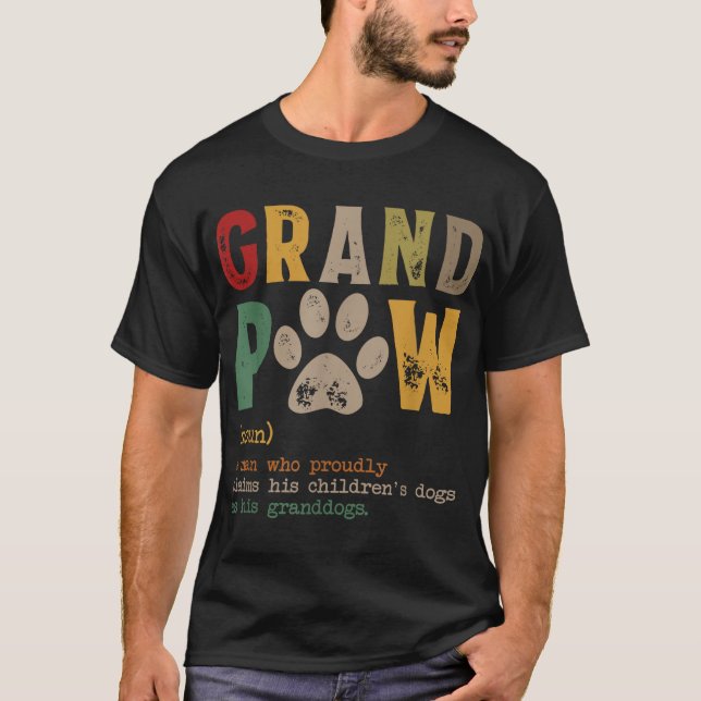Camiseta Grand Paw Vovô Dog Pai Definição Pawpa Pai (Frente)