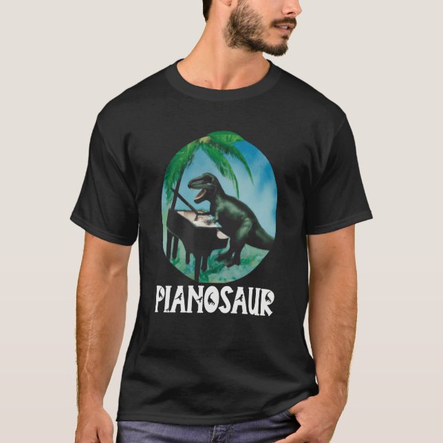 Camiseta Grand Piano Kids Pianist Dinosaur Music Piano  1 (Frente)
