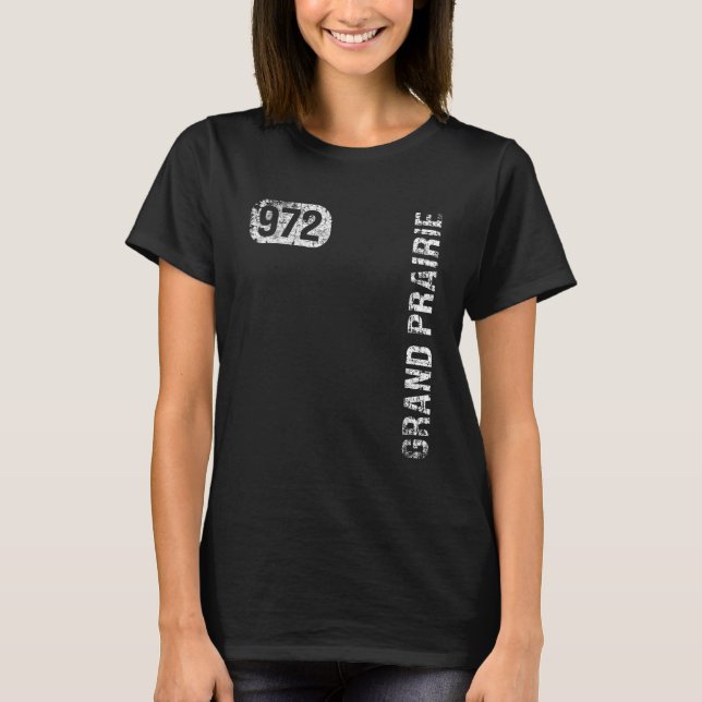 Camiseta Grand Prairie Texas 972 Area Code Retro (Frente)