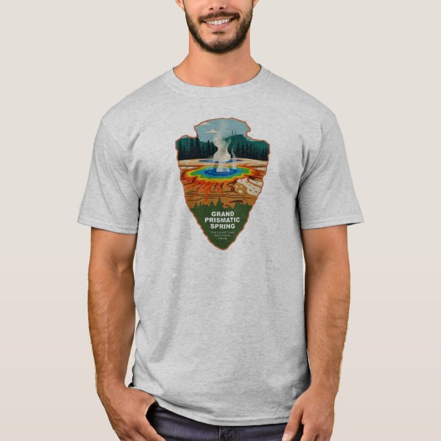 Camiseta Grand Prismatic Spring Yellowstone Arrowhead (Frente)