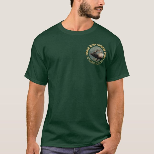 Camiseta Grand Teton National Park (elk) (Frente)