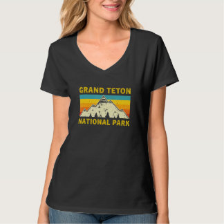 Camiseta Grand Teton National Park Retro Style Mountain Sun