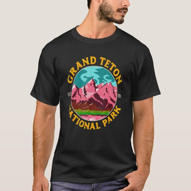 Camiseta Grand Teton National Park WY Mountain Hiking Campi (Frente)