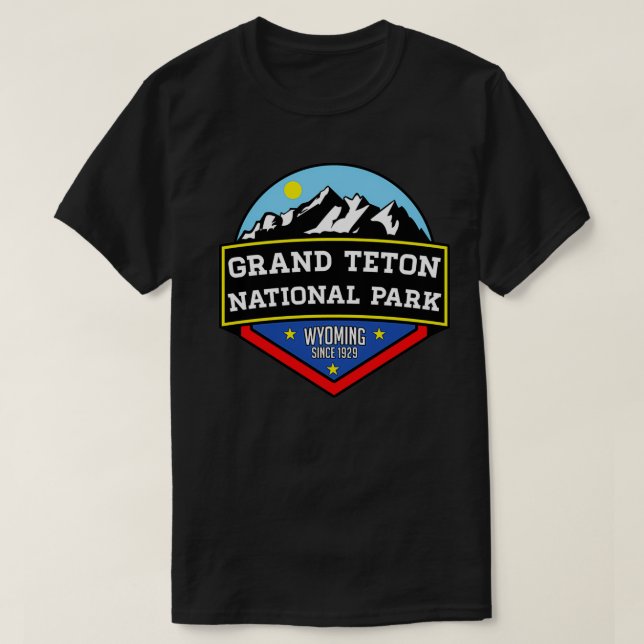 CAMISETA GRAND TETON NATIONAL PARK WYOMING BEAR 1929 HIKING (Frente do Design)