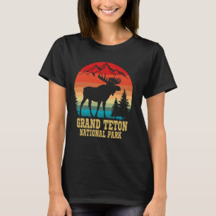 Camiseta Grand Teton National Park Wyoming Retro Moose Trav
