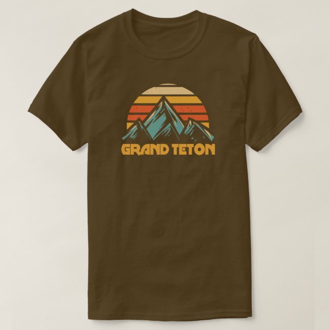 Camiseta Grand Teton Retro Turquesa (Frente do Design)