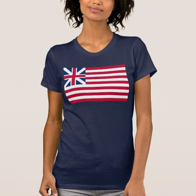 Camiseta Grand Union, 1rua EUA Bandeira das Colônias T-Shir (Frente)