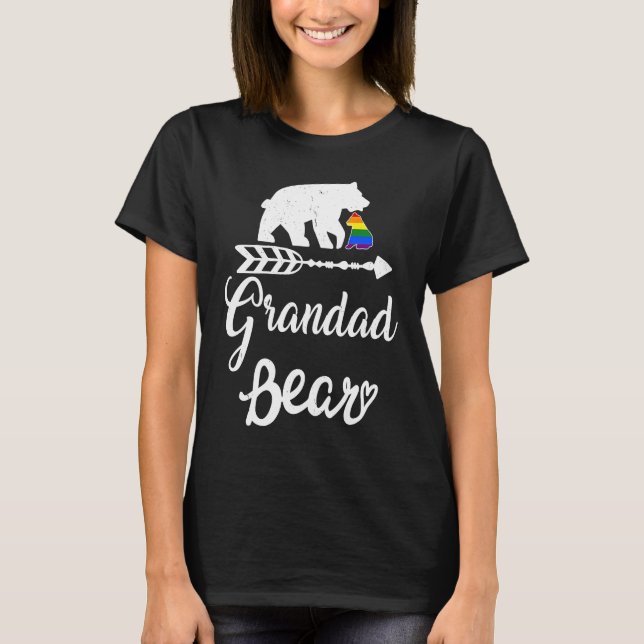 Camiseta Grandad Bear LGBT LGBTQ Rainbow Pride Gay Lesbian (Frente)