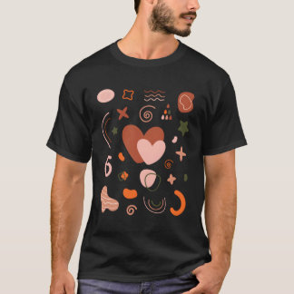 Camiseta Grande Amor Com Formas Orgânicas De Boho Para