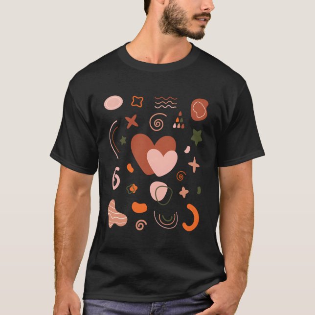 Camiseta Grande Amor Com Formas Orgânicas De Boho Para (Frente)