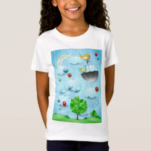 Camiseta Grande árvore e pássaros voando