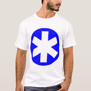 Camiseta Grande Asterisco - Azul e Branco