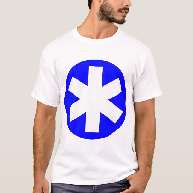 Camiseta Grande Asterisco - Azul e Branco (Frente)
