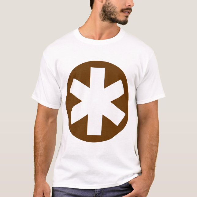 Camiseta Grande Asterisco - Castanho e Branco (Frente)