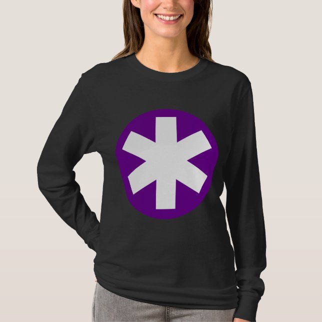 Camiseta Grande Asterisco - Profundo púrpura e branco (Frente)