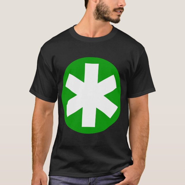 Camiseta Grande Asterisco - Verde e Branco (Frente)
