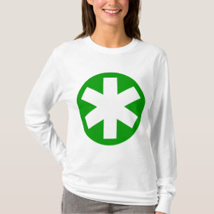 Camiseta Grande Asterisco - Verde e Branco