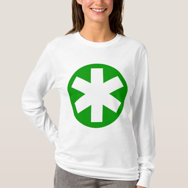 Camiseta Grande Asterisco - Verde e Branco (Frente)