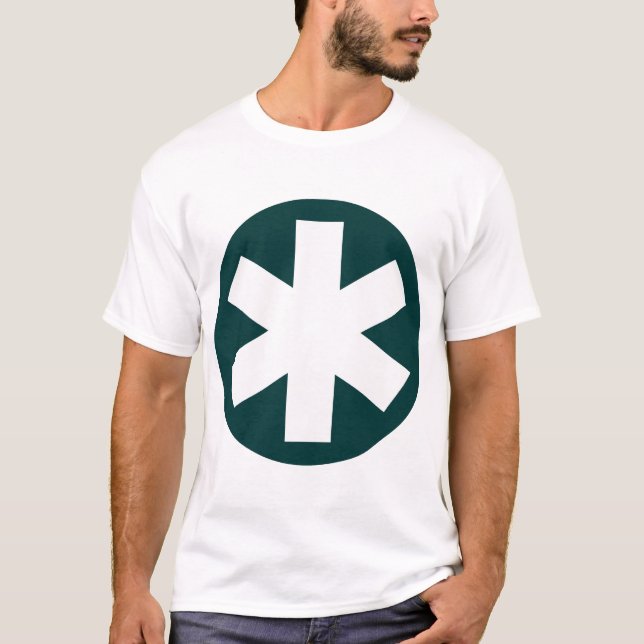 Camiseta Grande Asterisco - Verde Escuro e Branco (Frente)