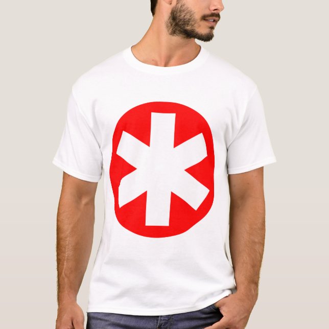Camiseta Grande Asterisco - Vermelho e Branco (Frente)