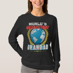 Camiseta Grande Avô do Mundo na Terra Orgulhoso Dia do Pai