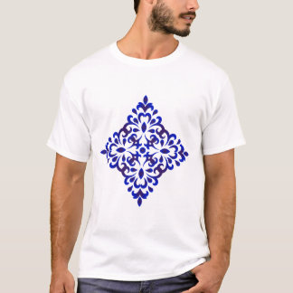 Camiseta Grande Azulejo Floral Azul