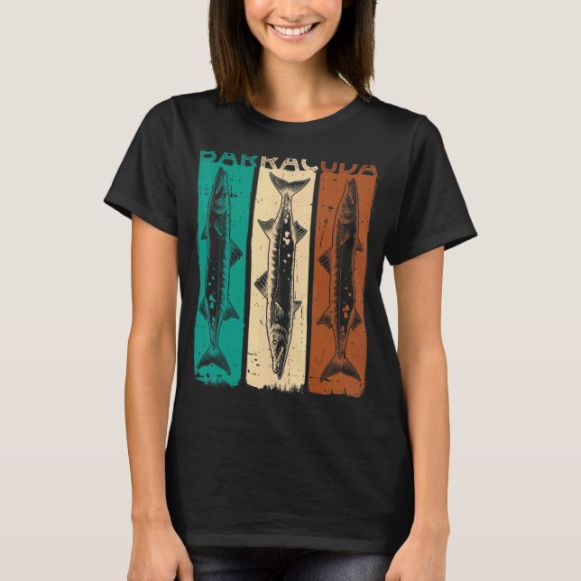 Camiseta Grande Barracuda Cuda Pesca Vida Selvagem Salgado  (Frente)