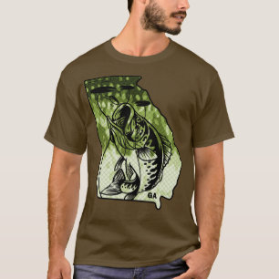 Camiseta Grande Bass Pescaria Fis De Bass Do Estado Da Geór