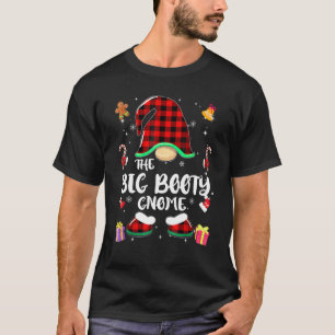 Camiseta Grande Booty Gnomo Buffalo Xadrez Red Matching Fam