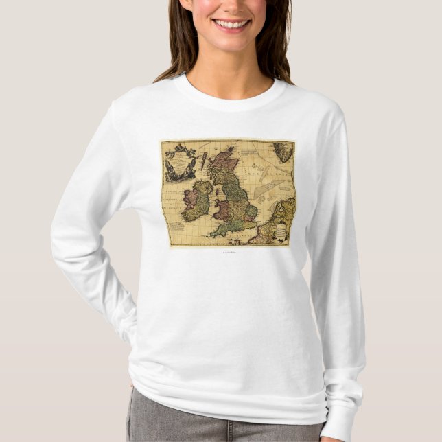 Camiseta Grande BritainPanoramic MapGreat Grâ Bretanha (Frente)