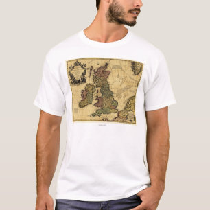 Camiseta Grande BritainPanoramic MapGreat Grâ Bretanha