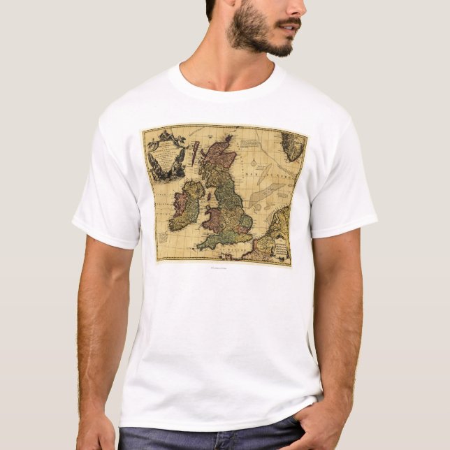 Camiseta Grande BritainPanoramic MapGreat Grâ Bretanha (Frente)