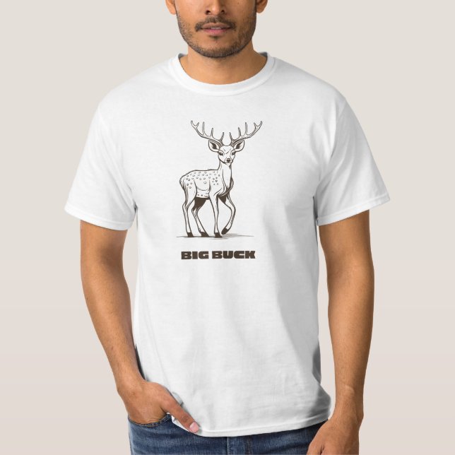 Camiseta Grande Buck Hunting Deer Design T-Shirt (Frente)