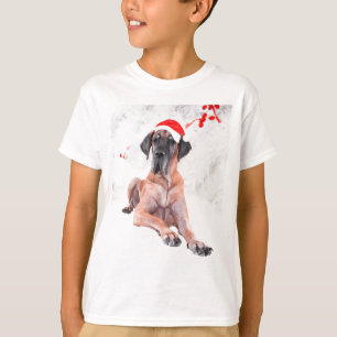 Camiseta Grande Cachorro Dane Que Feliz Natal