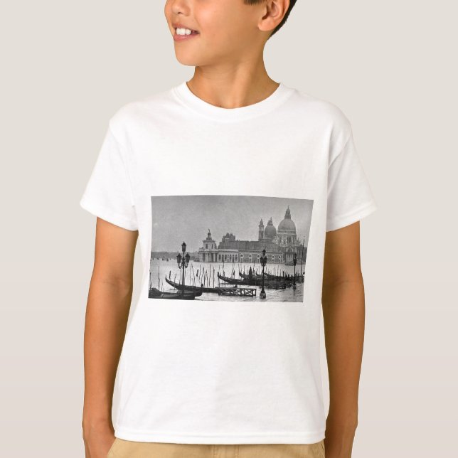 Camiseta Grande Canal Branco Negro Venice Itália Viagem (Frente)